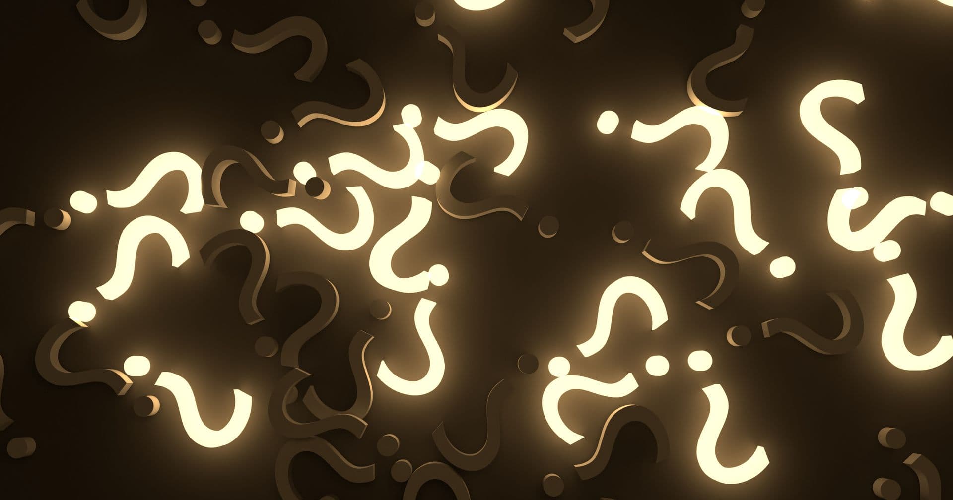 Glowing question marks, representing Perplexity, the AI answer engine